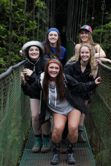Group of Students on Rope Bridge